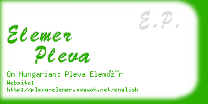 elemer pleva business card